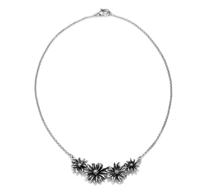 Giovanni Raspini Sterling Silver Daisies Swing Necklace