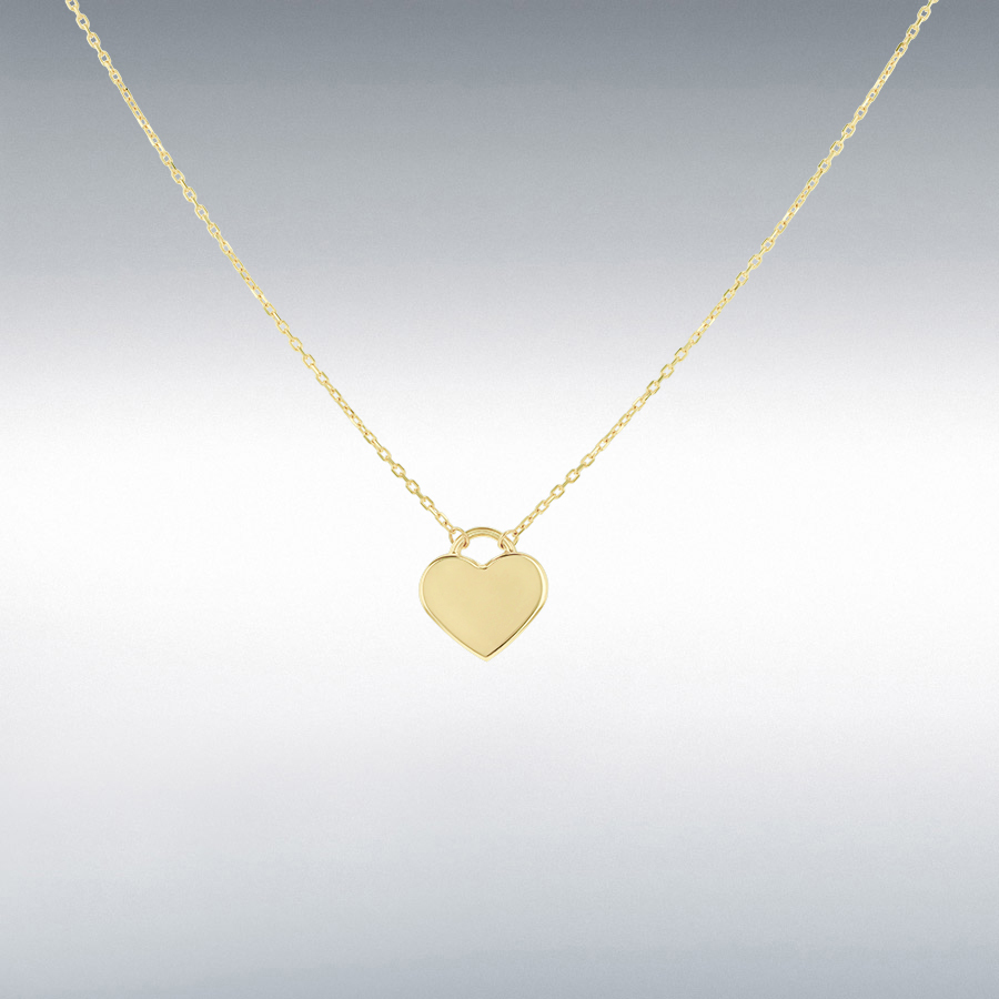 9ct Gold Heart Drop Pendant Necklace
