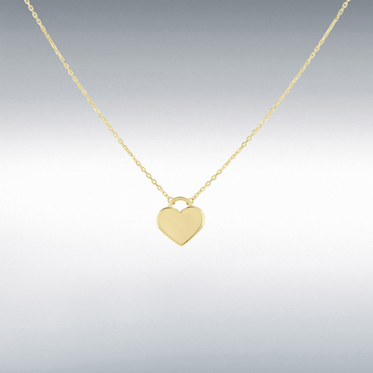 9ct Gold Heart Drop Pendant Necklace