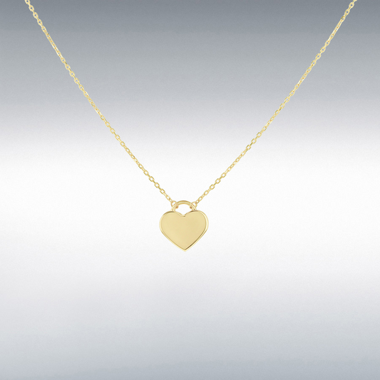 9ct Gold Heart Drop Pendant Necklace
