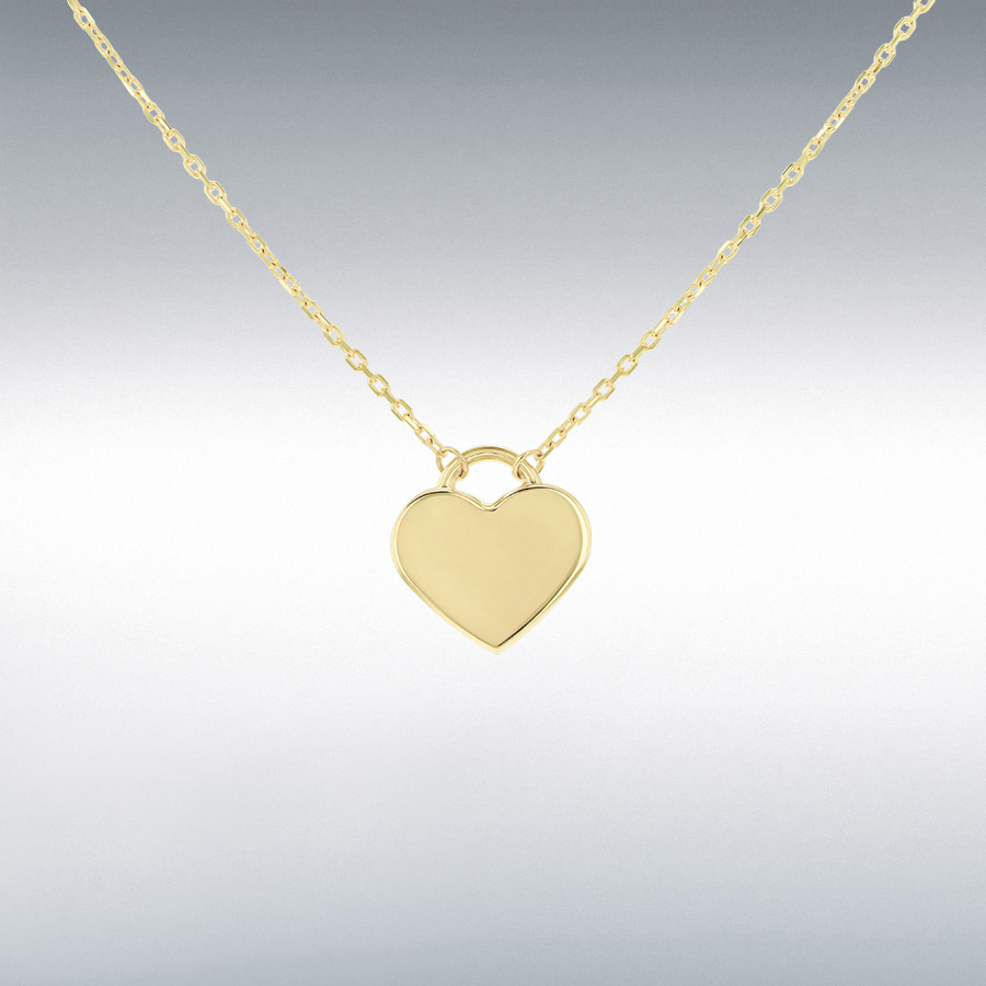 9ct Gold Heart Drop Pendant Necklace