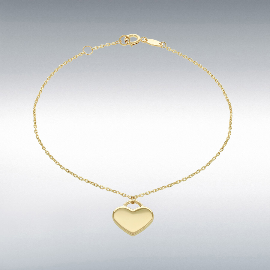 9ct Gold Heart Drop Bracelet
