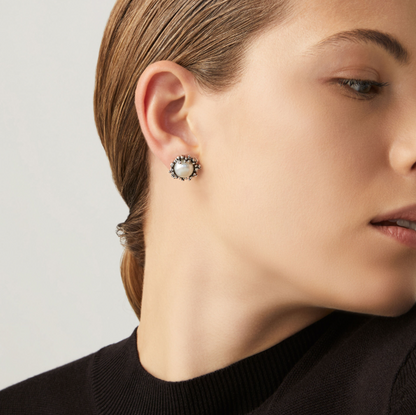 Giovanni Raspini Sterling Silver & Pearl Anemone Stud Earrings