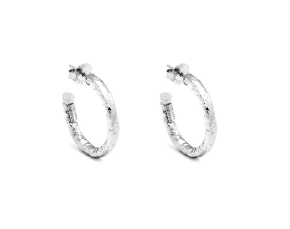 Giovanni Raspini Sterling Silver Rock Light Mini Hoop Earrings