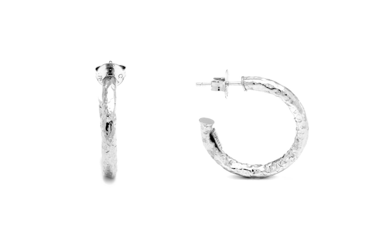 Giovanni Raspini Sterling Silver Rock Light Mini Hoop Earrings
