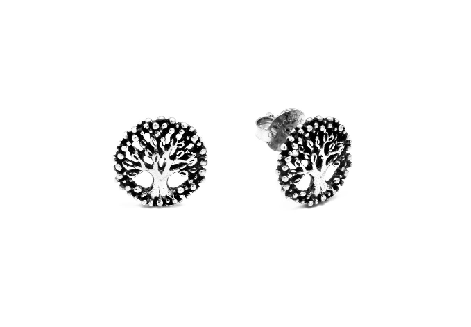 Giovanni Raspini Sterling Silver Tree Of Life Stud Earrings