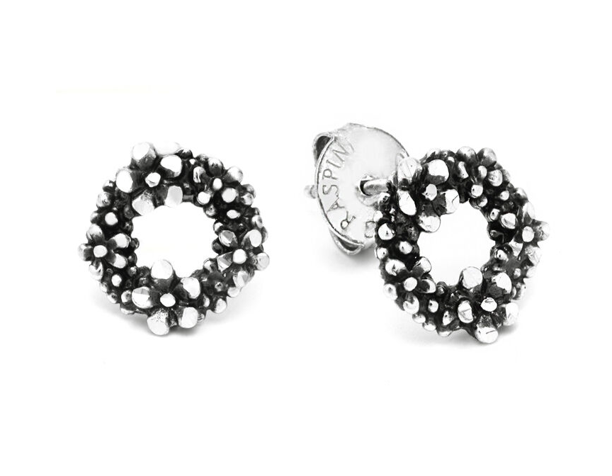 Giovanni Raspini Sterling Silver Wildflowers Stud Earrings