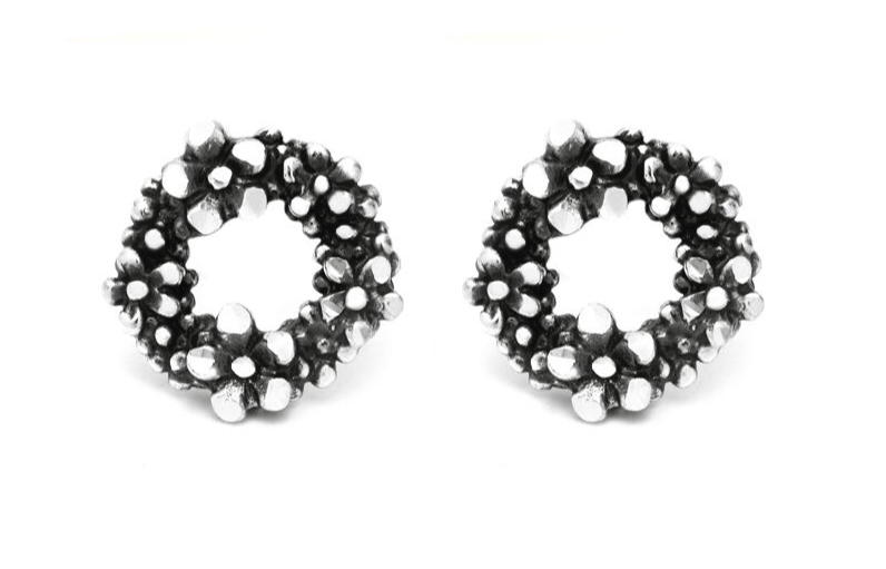 Giovanni Raspini Sterling Silver Wildflowers Stud Earrings