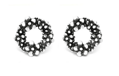 Giovanni Raspini Sterling Silver Wildflowers Stud Earrings