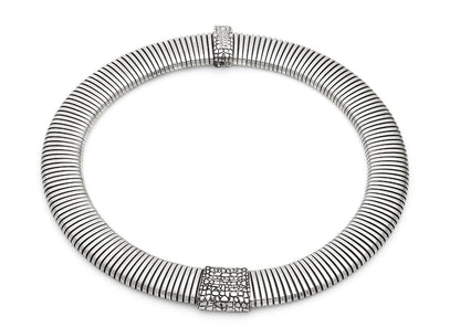 Giovanni Raspini Sterling Silver Croco Tubogas Necklace