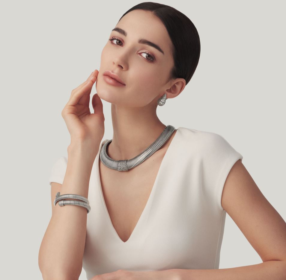 Giovanni Raspini Sterling Silver Croco Tubogas Necklace