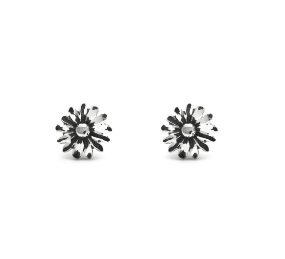 Giovanni Raspini Sterling Silver Daisy Dot Stud Earrings