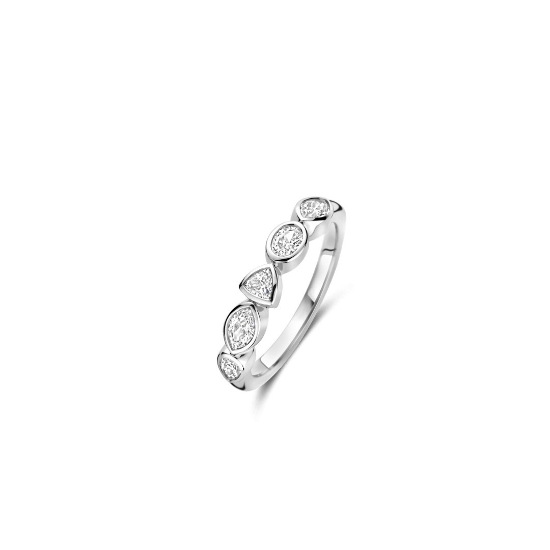 TI SENTO Sterling Silver Multi-Shape Cubic Zirconia Set Ring