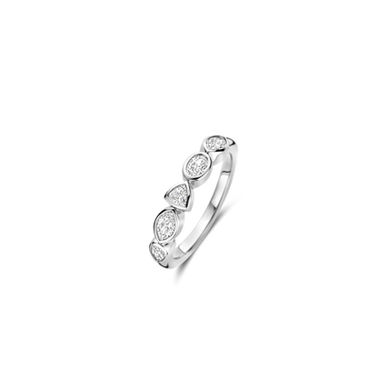 TI SENTO Sterling Silver Multi-Shape Cubic Zirconia Set Ring