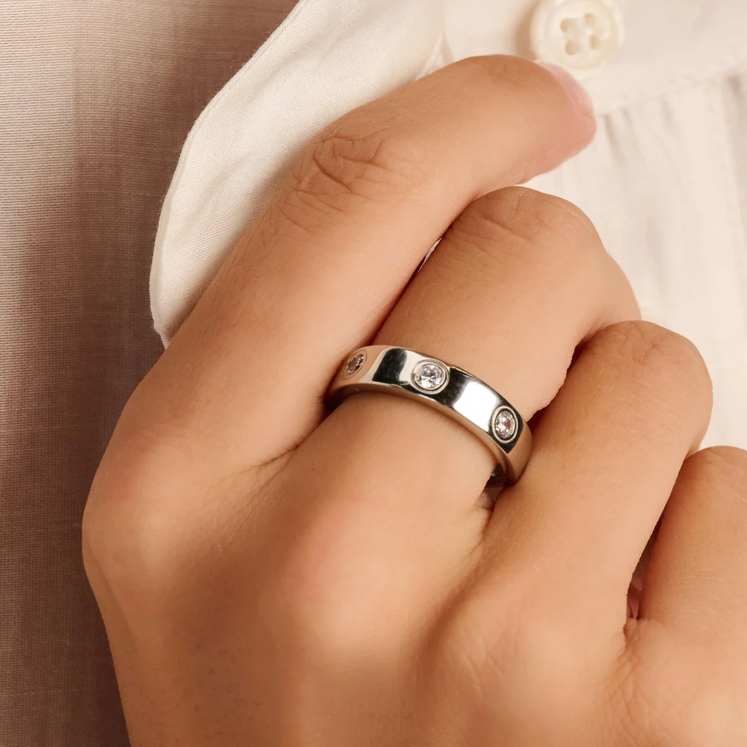 TI SENTO Classic Sterling Silver Cubic Zirconia Set Ring