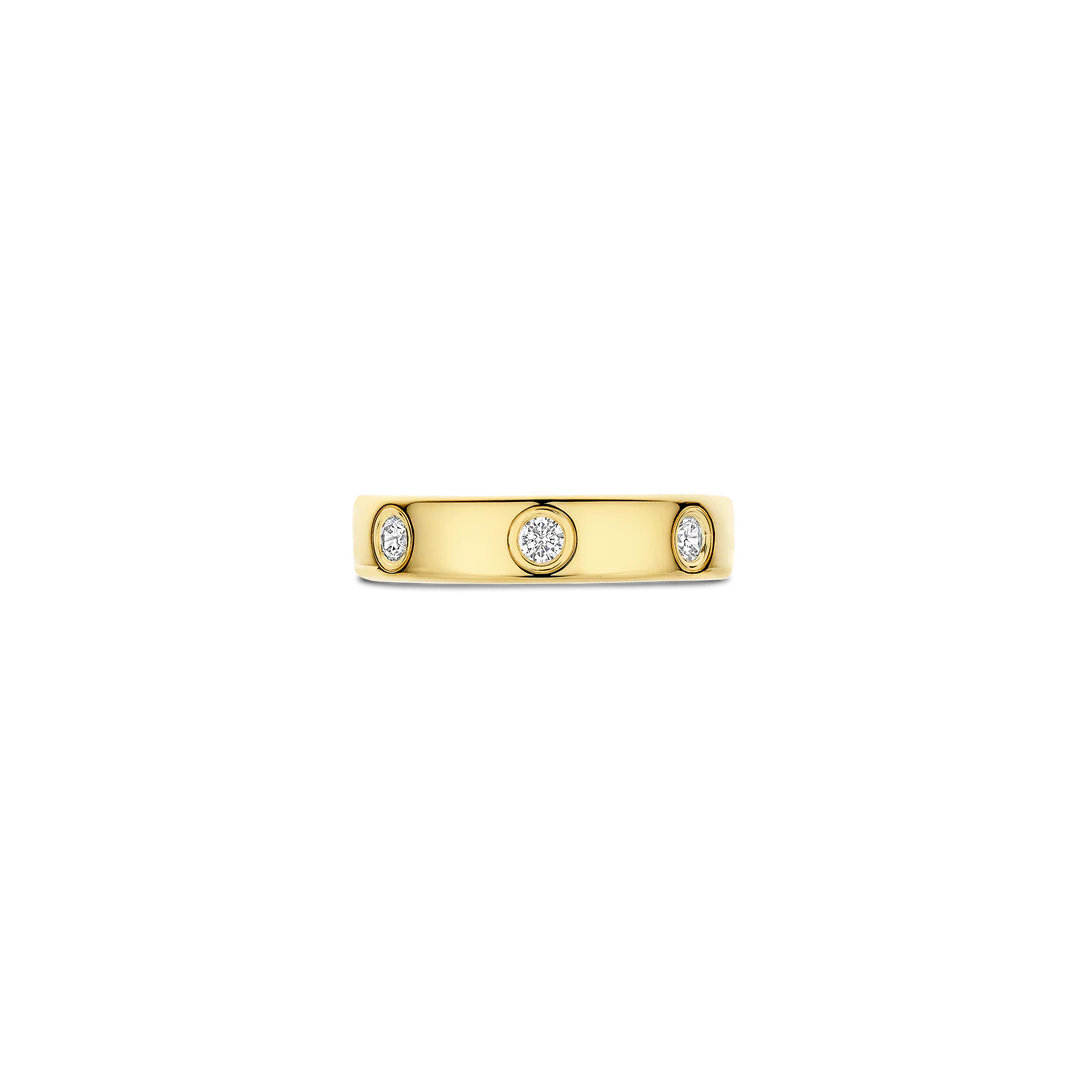 TI SENTO Sterling Silver & Gold Plated Cubic Zirconia Set Ring