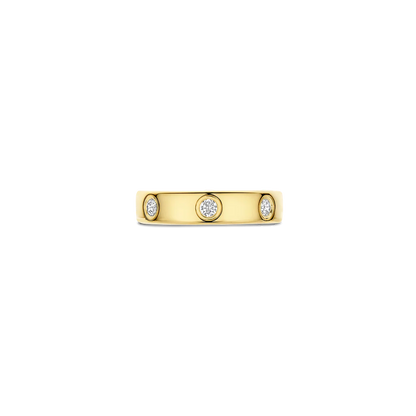 TI SENTO Sterling Silver & Gold Plated Cubic Zirconia Set Ring