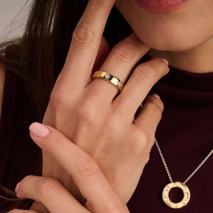 TI SENTO Sterling Silver & Gold Plated Cubic Zirconia Set Ring