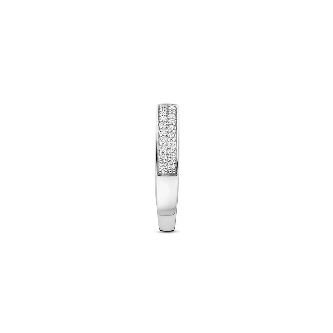 TI SENTO Contrast Sterling Silver & Gold Plated Cubic Zirconia Set Ring