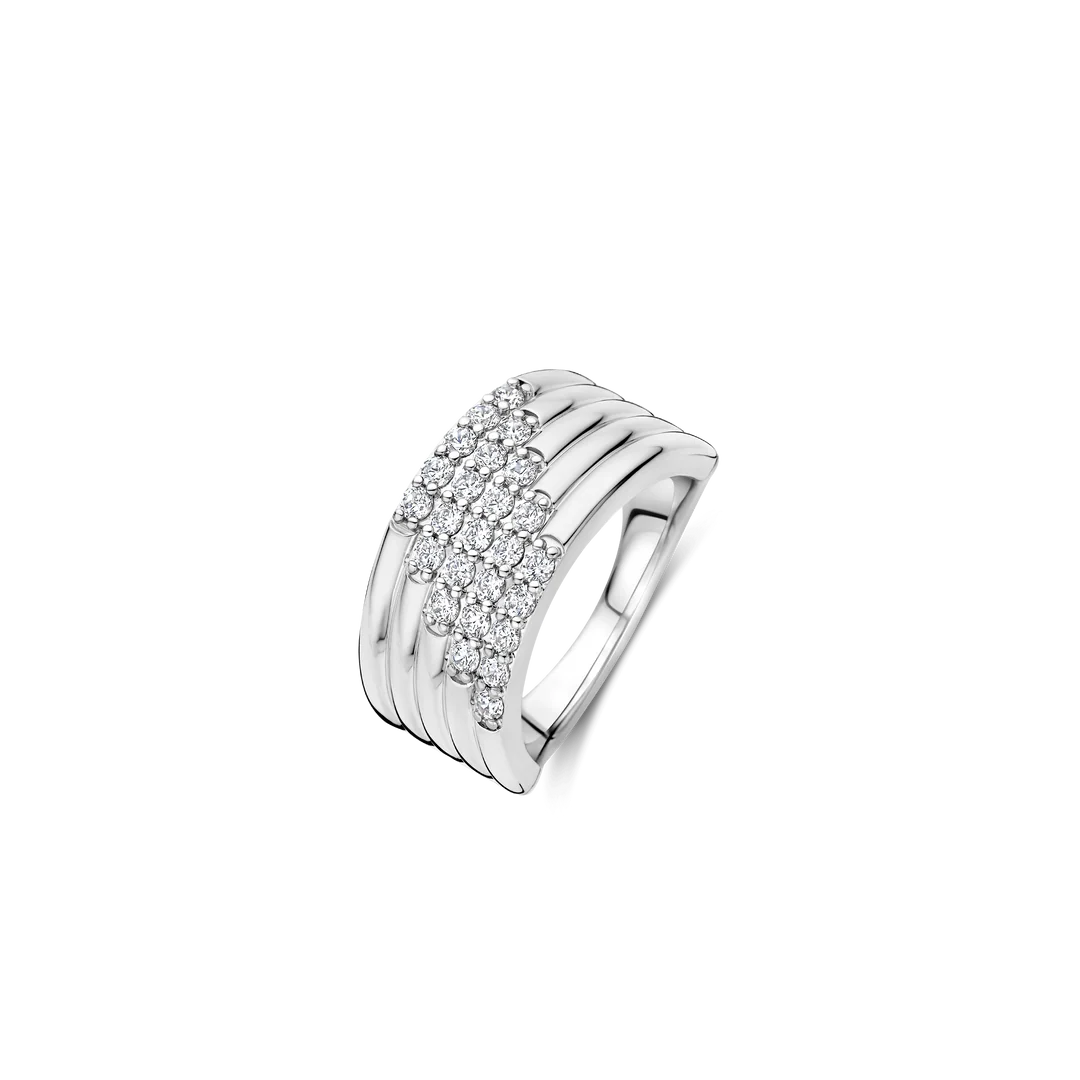 TI SENTO Stardust Sterling Silver Cubic Zirconia Set Layered Ring