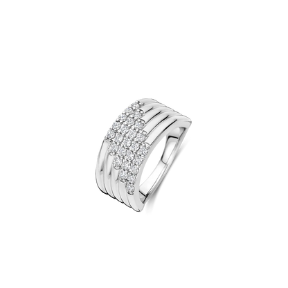 TI SENTO Stardust Sterling Silver Cubic Zirconia Set Layered Ring