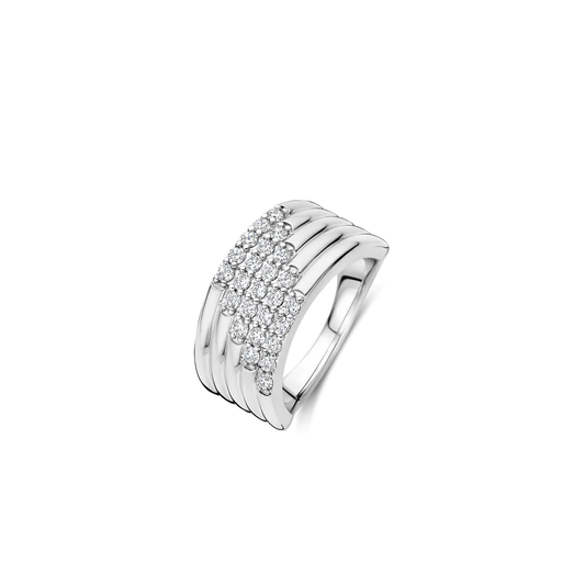 TI SENTO Stardust Sterling Silver Cubic Zirconia Set Layered Ring