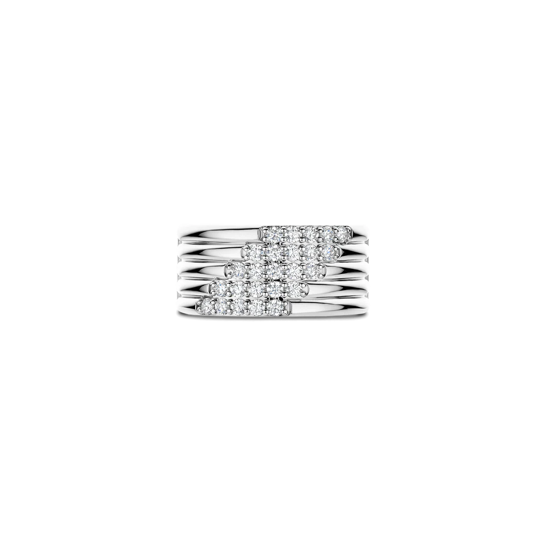 TI SENTO Stardust Sterling Silver Cubic Zirconia Set Layered Ring