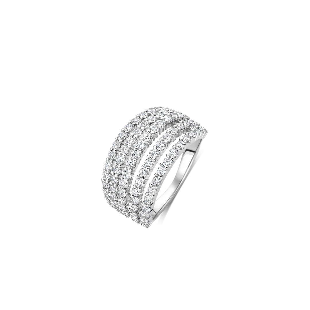 TI SENTO Stardust Sterling Silver Cubic Zirconia Set Ring - L model