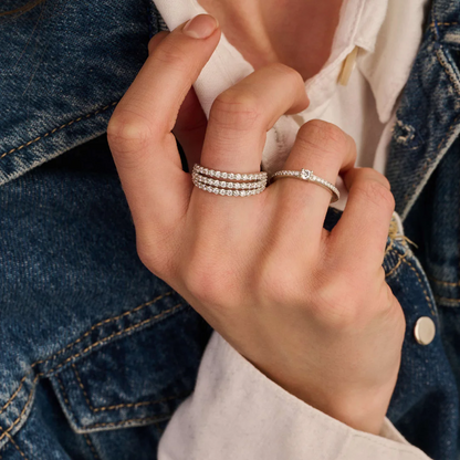 TI SENTO Stardust Sterling Silver Cubic Zirconia Set Ring