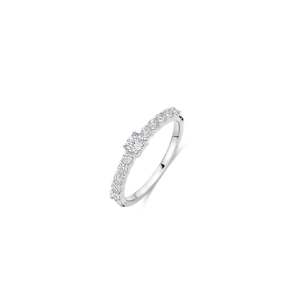TI SENTO Sterling Silver Cubic Zirconia Set Tennis Ring with stone