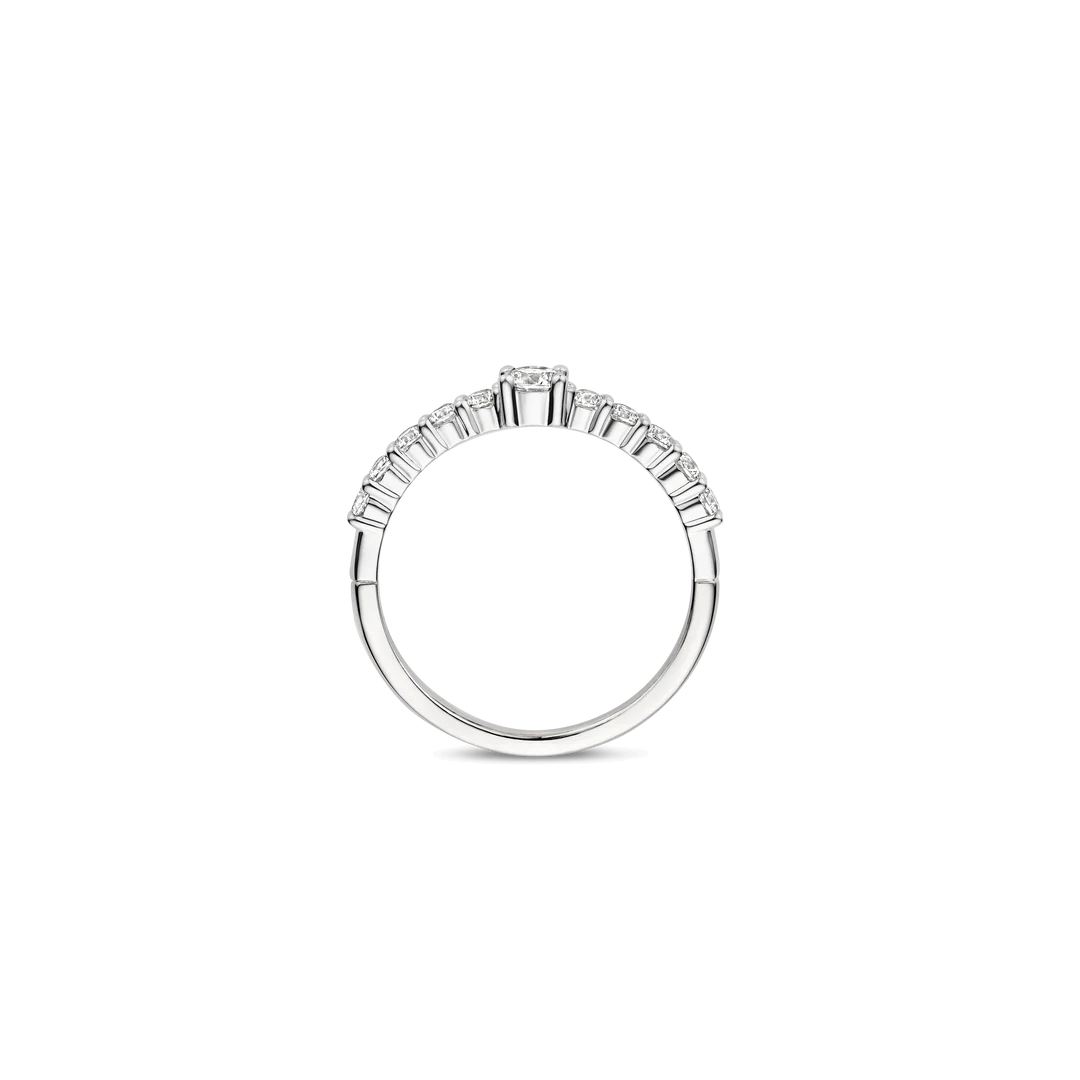 TI SENTO Sterling Silver Cubic Zirconia Set Tennis Ring with stone