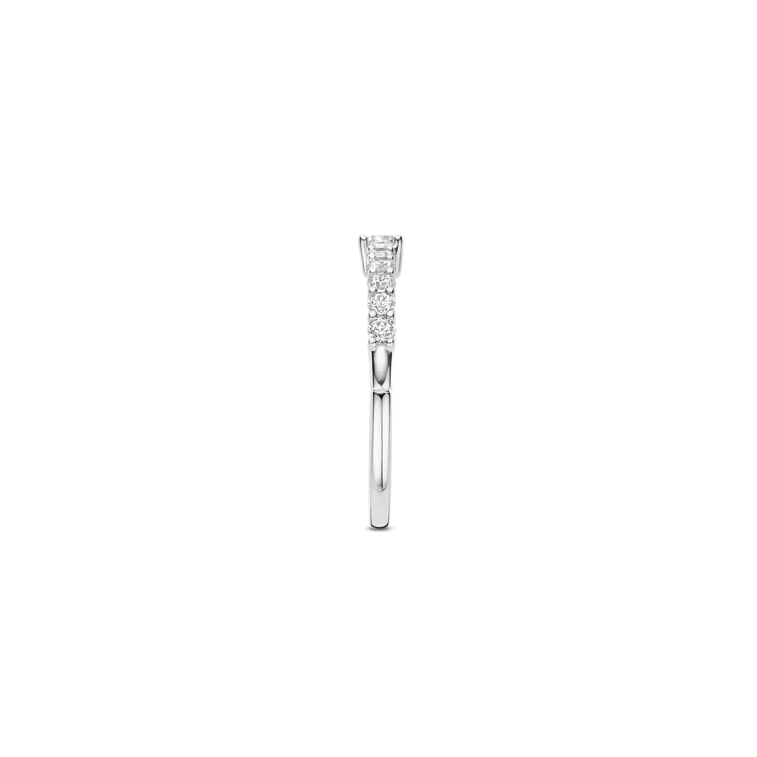 TI SENTO Sterling Silver Cubic Zirconia Set Tennis Ring with stone