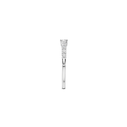 TI SENTO Sterling Silver Cubic Zirconia Set Tennis Ring with stone