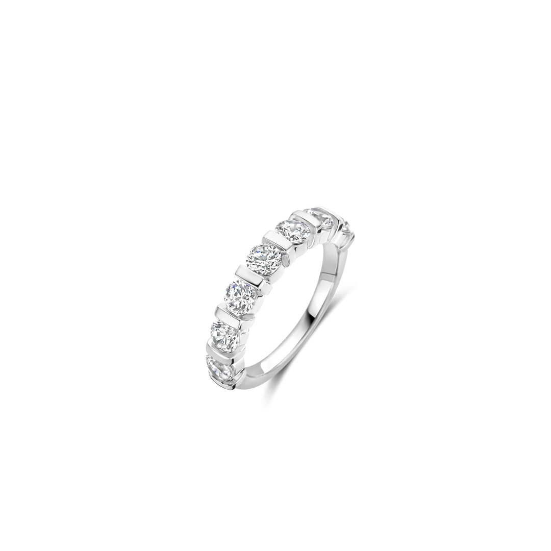 TI SENTO Bar Set Sterling Silver Cubic Zirconia Set Ring