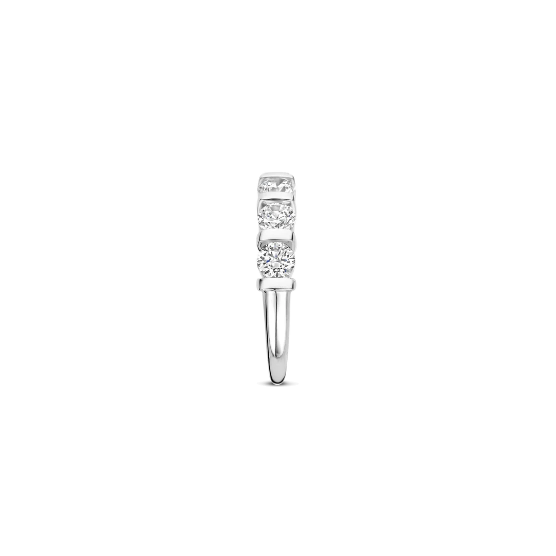 TI SENTO Bar Set Sterling Silver Cubic Zirconia Set Ring