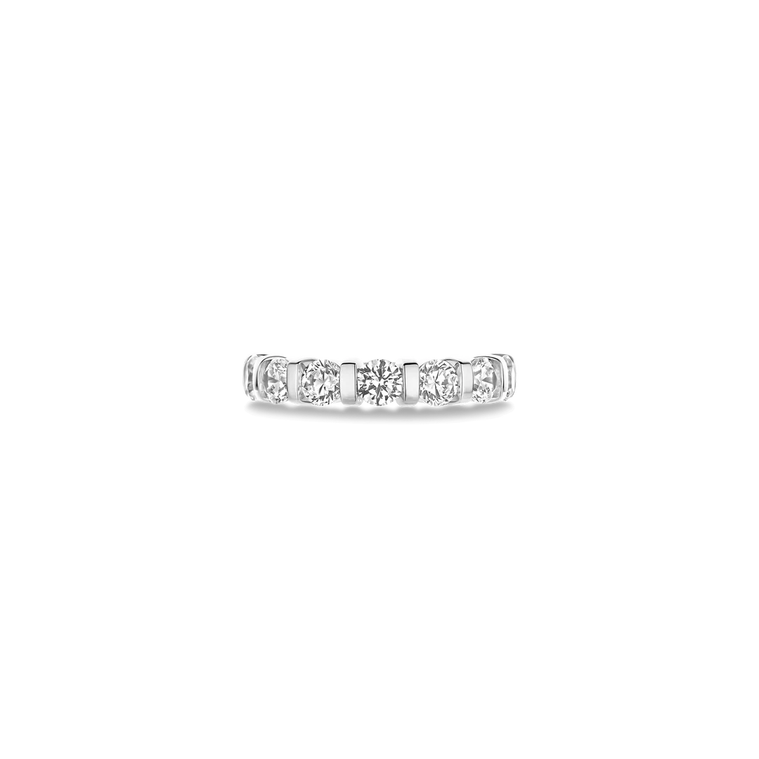 TI SENTO Bar Set Sterling Silver Cubic Zirconia Set Ring