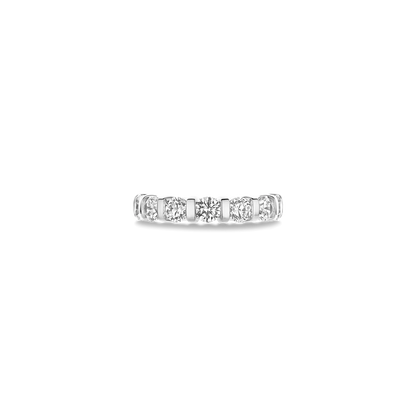 TI SENTO Bar Set Sterling Silver Cubic Zirconia Set Ring