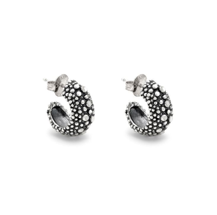 Giovanni Raspini Sterling Silver Petit Perlage Hoop Earrings