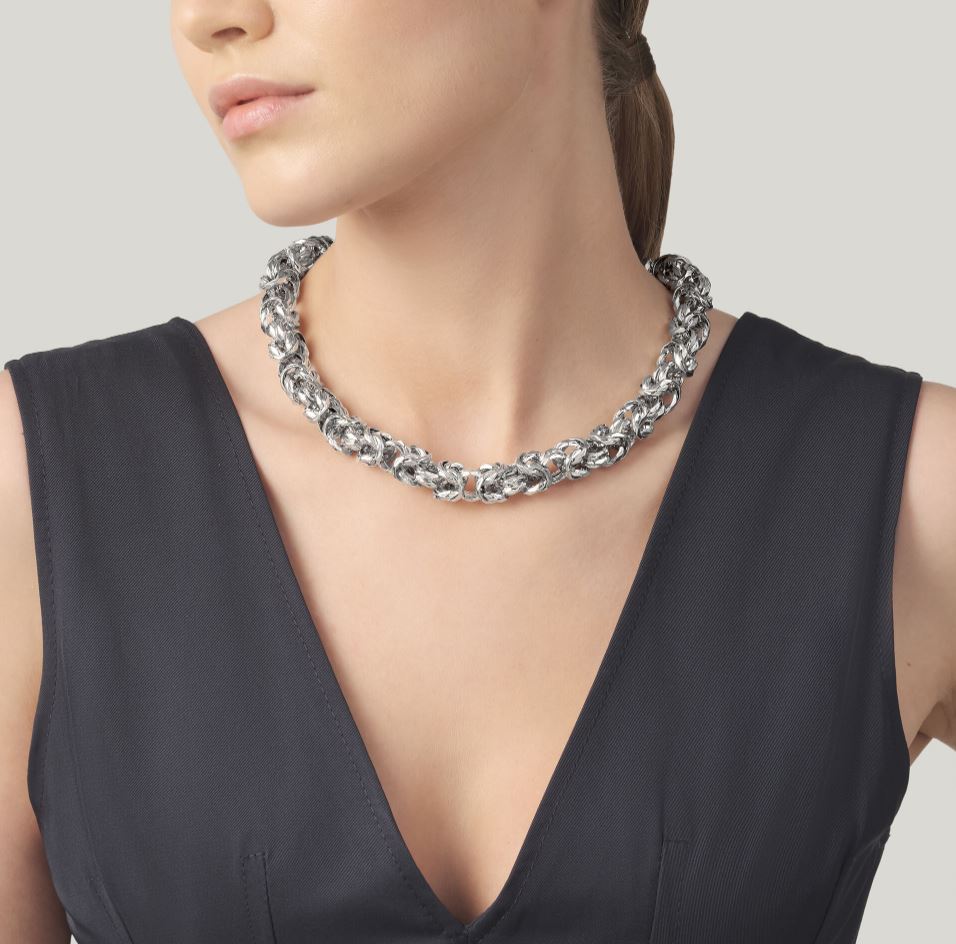 Giovanni Raspini Sterling Silver Big Byzantine Luce Necklace