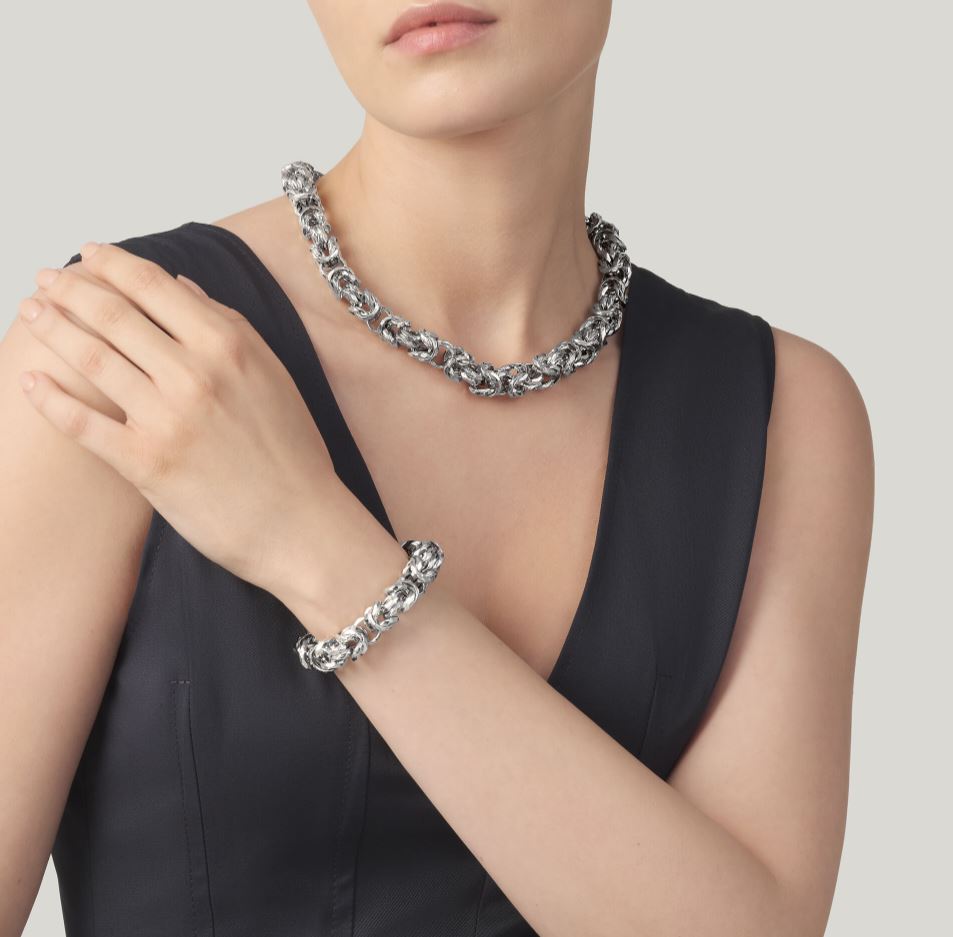 Giovanni Raspini Sterling Silver Big Byzantine Luce Necklace