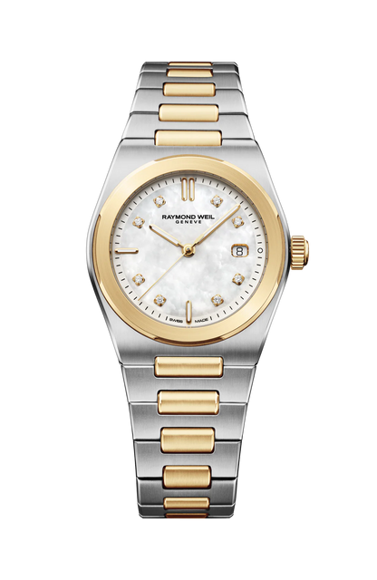 Raymond Weil A.R.T. Mother-of-Pearl Diamond Set Dial Two Tone Womens Quartz Watch 1250-STP-97081