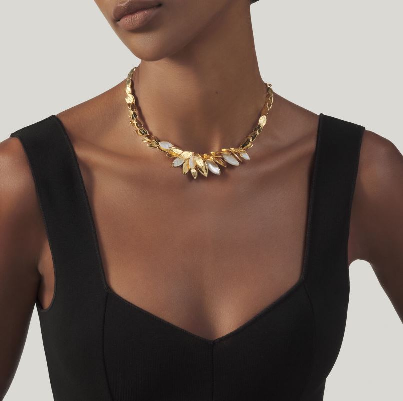 Giovanni Raspini Gold-Plated Silver Mother of Pearl Set Gold Skin Necklace