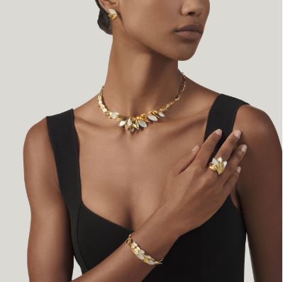 Giovanni Raspini Gold-Plated Silver Mother of Pearl Set Gold Skin Necklace