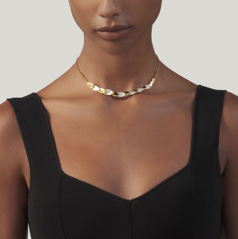 Giovanni Raspini Gold-Plated Silver Mother of Pearl Set Gold Skin Small Necklace