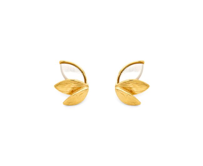 Giovanni Raspini Gold-Plated Silver Mother of Pearl Set Gold Skin Small Stud Earrings