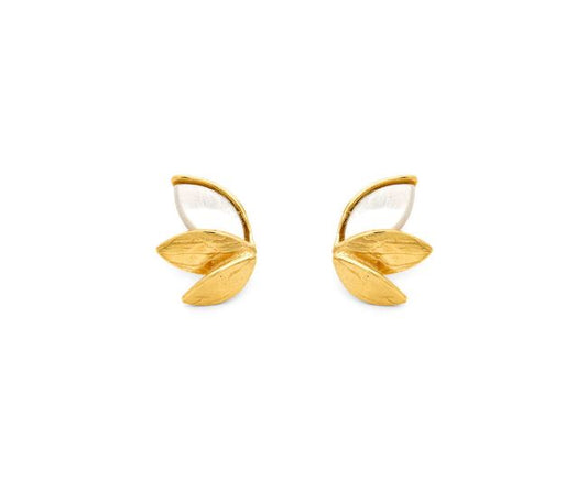 Giovanni Raspini Gold-Plated Silver Mother of Pearl Set Gold Skin Small Stud Earrings