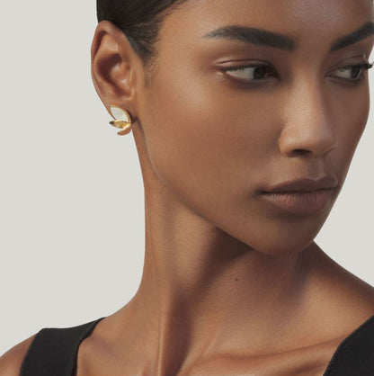 Giovanni Raspini Gold-Plated Silver Mother of Pearl Set Gold Skin Small Stud Earrings