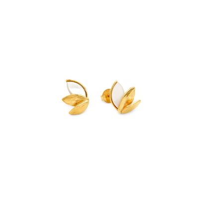 Giovanni Raspini Gold-Plated Silver Mother of Pearl Set Gold Skin Small Stud Earrings