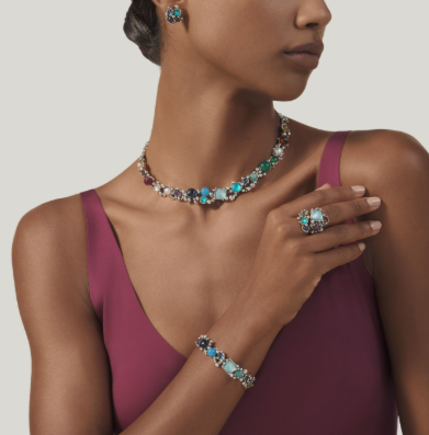 Giovanni Raspini Sterling Silver Multi-Stone Set Cocktail Necklace