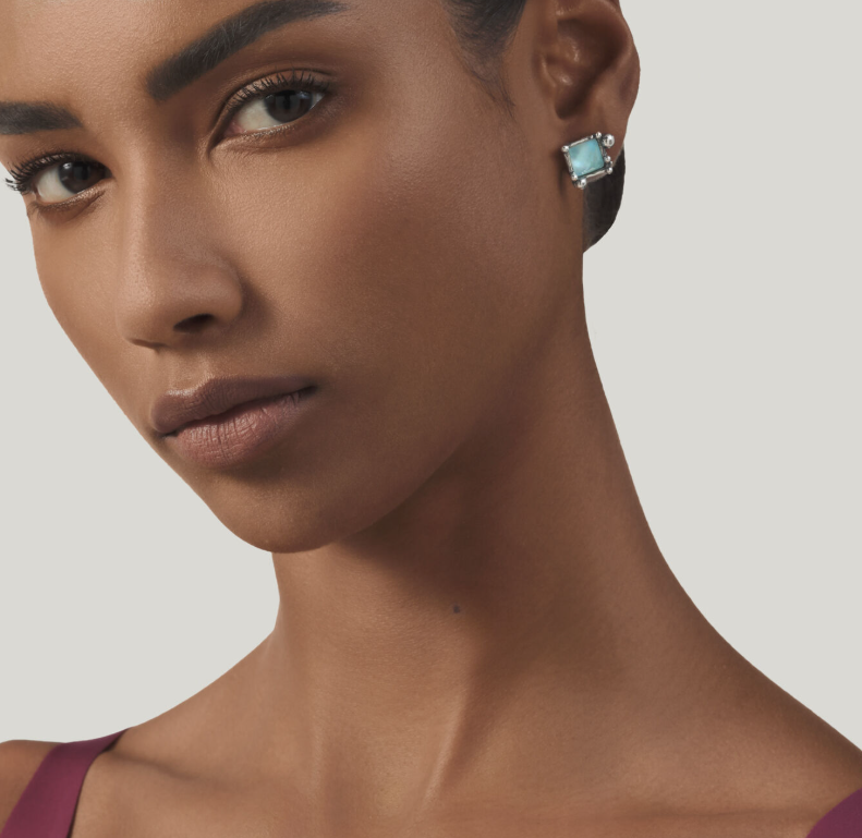 Giovanni Raspini Sterling Silver Stone Set Small Cocktail Stud Earrings